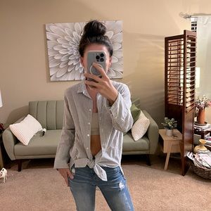 Versatile Striped Collared Blouse - a wardrobe staple!